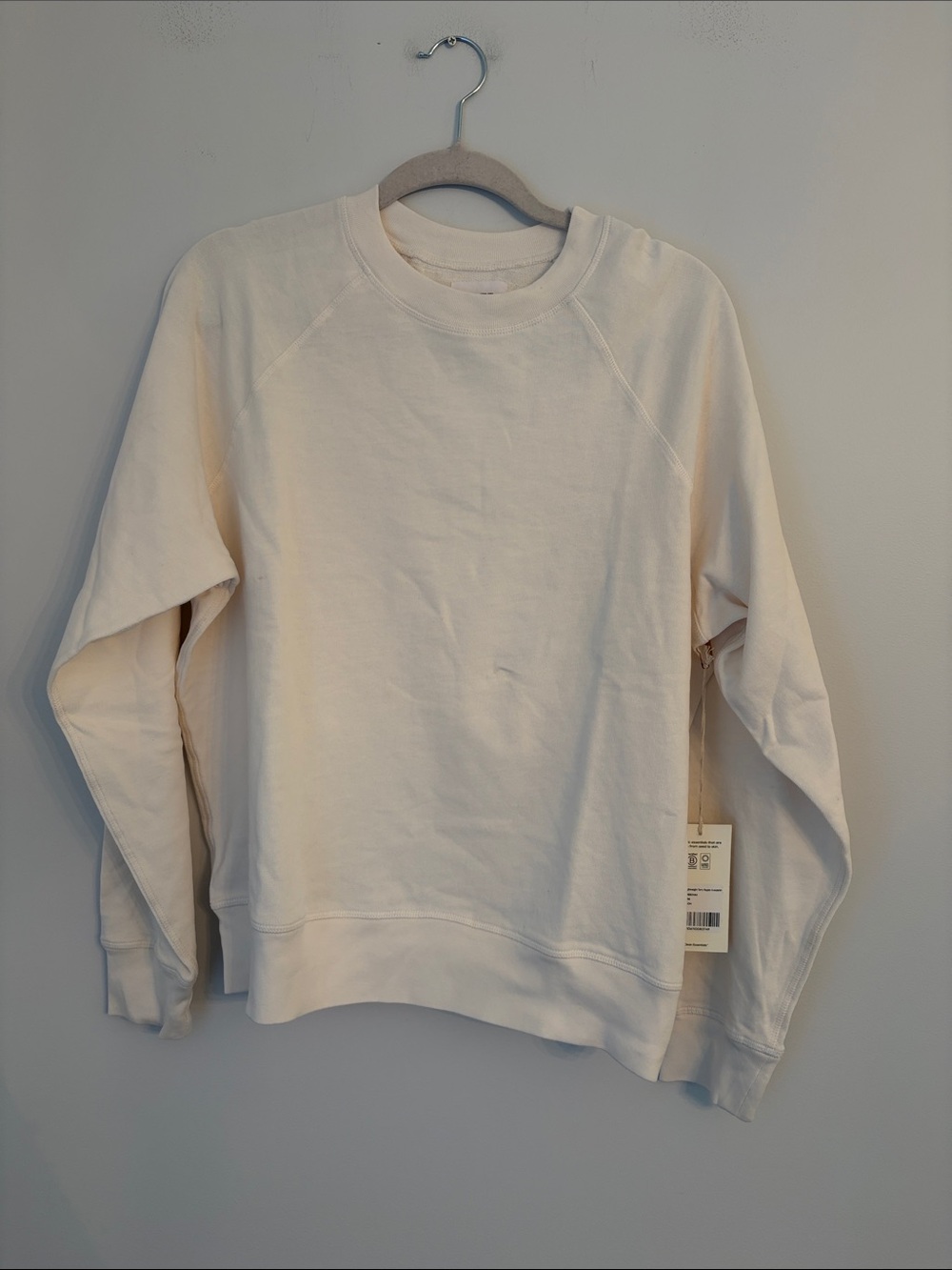 Mate the Label White Essentials Crewneck Oversized Sweatshirt in Bone NWT